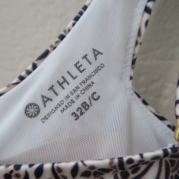Athleta Aqualuxe Batik Floral Tankini Swim Top Bra-Sized Pool Resort Swimsuit - Picture 6 of 8